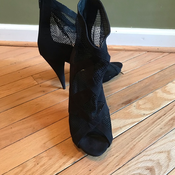 DOTS Netted Faux Suede Peep Toe Sandals Sz 10 - Picture 2 of 6